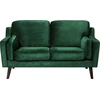 Beliani Dvivietė sofa LOKKA, veliūras, smaragdo spalva