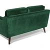 Beliani Dvivietė sofa LOKKA, veliūras, smaragdo spalva