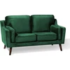 Beliani Dvivietė sofa LOKKA, veliūras, smaragdo spalva