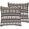 Beliani 2 dekoratyvinių pagalvių rinkinys 45 x 45 cm smėlio spalvos su juoda HENTEPE