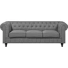 Beliani 3 vietų sofa CHESTERFIELD šviesiai pilka