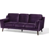 Beliani Trivietė sofa LOKKA veliūrinė purpurinė