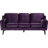 Beliani Trivietė sofa LOKKA veliūrinė purpurinė