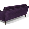 Beliani Trivietė sofa LOKKA veliūrinė purpurinė