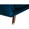 Beliani Trivietė sofa BODO, veliūras, tamsiai mėlyna