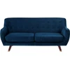 Beliani Trivietė sofa BODO, veliūras, tamsiai mėlyna