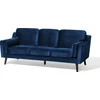 Beliani 3 vietų sofa LOKKA, veliūras, tamsiai mėlyna