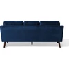 Beliani 3 vietų sofa LOKKA, veliūras, tamsiai mėlyna