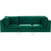 Beliani Trivietė modulinė sofa EVJA, žalias veliūras