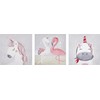 Beliani 3 vaizdų rinkinys ant drobės gyvūnams 30 x 30 cm pilkai rožinės TIMIA