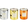 Beliani 3 kvapiųjų žvakių rinkinys METALLIC GLAMOUR 9 cm spalvotas