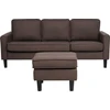 Beliani Trivietė sofa AVESTA, ruda, su otomanu