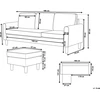 Beliani Trivietė sofa AVESTA, ruda, su otomanu