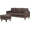 Beliani Trivietė sofa AVESTA, ruda, su otomanu