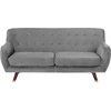 Beliani 3 vietų sofa BODO, aksominė, pilka