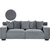 Beliani Trivietė sofa VISKAN, velvetinis audinys, tamsiai pilka