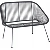 Beliani Ławka ogrodowa ACAPULCO II 113 cm Technorattan Juodas