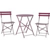Lauko baldų komplektas Beliani Balkono baldų rinkinys metalinis burgundy FIORI