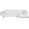 Beliani 5 vietų kampinė sofa NORREA iš ekologiškos odos, balta, kairinė