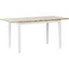 Beliani Išskleidžiamas valgomojo stalas HOUSTON šviesiai rudas/baltas 120/150 cm 90 cm pušies mediena