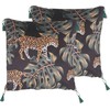 Beliani 2 dekoratyvinių pagalvių rinkinys su leopardu 45 x 45 cm juoda KUHI