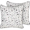 Beliani Rinkinys 2 poduszek dekoracyjnych LAVENDER Welur 45 x 45 cm Baltas Efekt lastryko