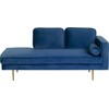 Beliani Dešininė gulto sofa MIRAMAS, veliūras, tamsiai mėlyna
