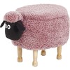 Beliani Gyvūno formos pufas su daiktadėže SHEEP rožinis avinėlis