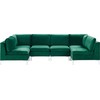 Beliani Modulinė U formos sofa 6 asmenims EVJA žalias veliūras