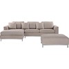 Beliani 5-vietė kampinė sofa OSLO, smėlio spalvos, su pufu, dešininė