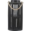 Beliani Medinė lempion 40 cm juoda LUZON