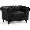 Beliani CHESTERFIELD fotelis, veliūras, juodas