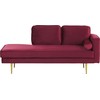 Sofa Beliani Dešininis šezlongas MIRAMAS, aksominis, bordinis