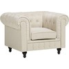 Beliani CHESTERFIELD fotelis, smėlio spalvos