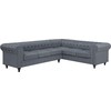 Beliani 6 vietų kampinė sofa CHESTERFIELD, pilka, kairinė