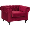 Fotelis Beliani Fotelė CHESTERFIELD aksominė burgundiška