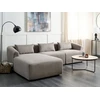 Beliani Trivietė kampinė sofa SVANSELE smėlio pilkumo spalvos, dešininė