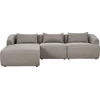 Beliani Trivietė kampinė sofa SVANSELE smėlio pilkumo spalvos, dešininė