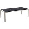 Beliani Sodo stalas GROSSETO 220 cm 100 cm poliruotas granitas, juodas