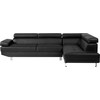 Beliani 5 vietų kampinė sofa NORREA, dirbtinė oda, juoda, kairinė