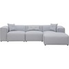 Beliani Trivietė kampinė sofa DOLVA, šviesiai pilka, kairinė