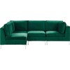 Beliani Modulinė sofa EVJA skirta 4 asmenims, dešininė, žalia, veliūrinė