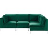 Beliani Modulinė sofa EVJA 4 asmenims, kairinė, žalia, veliūras