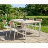 Beliani Sodo stalas FELETTO 180 cm 90 cm akmens travertino efektas