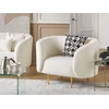 Fotelis Beliani Fotel LOEN Boucle baltas