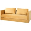 Beliani Trivietė išskleidžiama sofa EKSJO, veliūrinė, garstyčių spalvos, su patalynės dėže