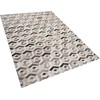 Beliani Dailininko odos kilimas 140 x 200 cm rudos spalvos TAVAK