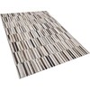 Beliani Dailininko odos kilimas 140 x 200 cm rudos rudos spalvos KULALAR