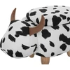 Fotelis Beliani Gyvūno formos pufas su daiktadėže COW baltas karvė