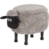 Beliani Gyvūno formos pufas su daiktadėže SHEEP, pilkas ėriukas